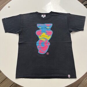 Kidrobot Robot Head logo Short Sleeve T-Shirt Men's Large Black and Pink